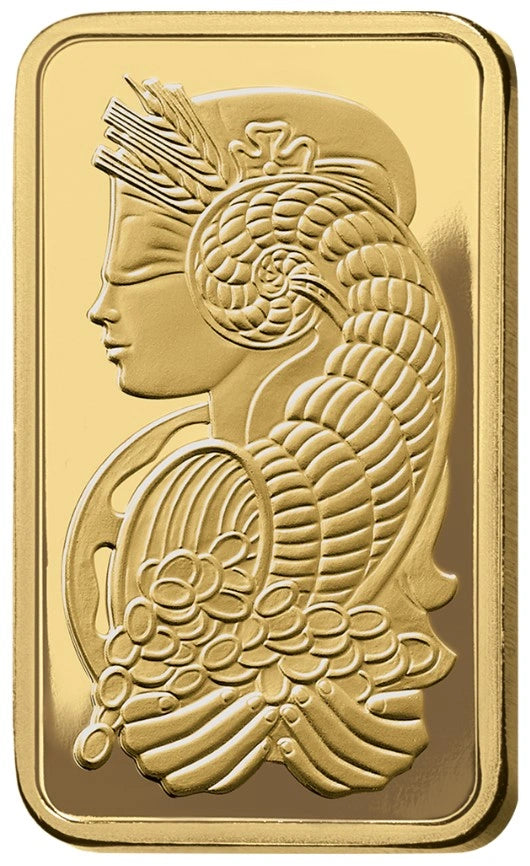 5g Gold Bar Lady Fortuna Minted PAMP